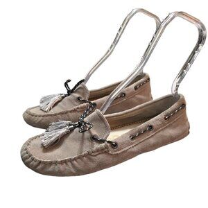 Sam Edelman Fantine Gray Suede Tassel Slip On Moccasin Driving Loafer Sz 10